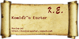 Komlós Eszter névjegykártya